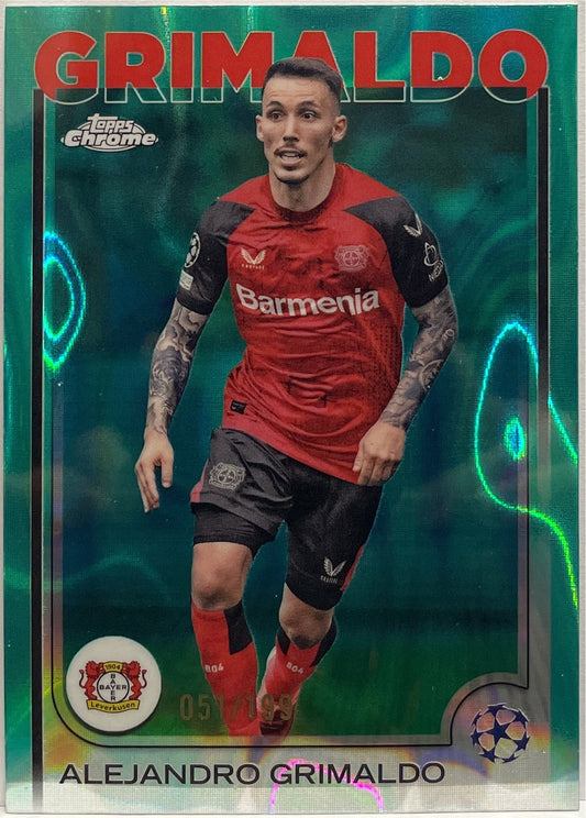 Alejandro Grimaldo 51/199 Aqua Lava Topps Chrome UCC 2024/25