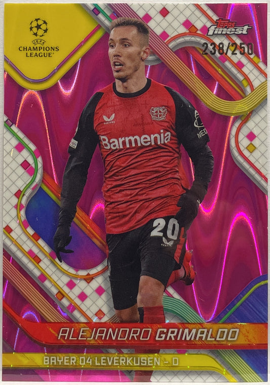 Alejandro Grimaldo 238/250 Pink RayWave Topps Finest UCC 2024/25