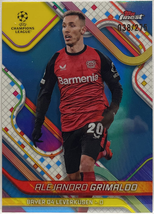 Alejandro Grimaldo 38/275 Sky Blue Topps Finest UCC 2024/25