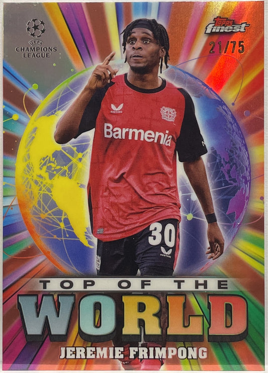 Jeremie Frimpong 21/75 Top Of The World Rose Gold Topps Finest UCC 2024/25
