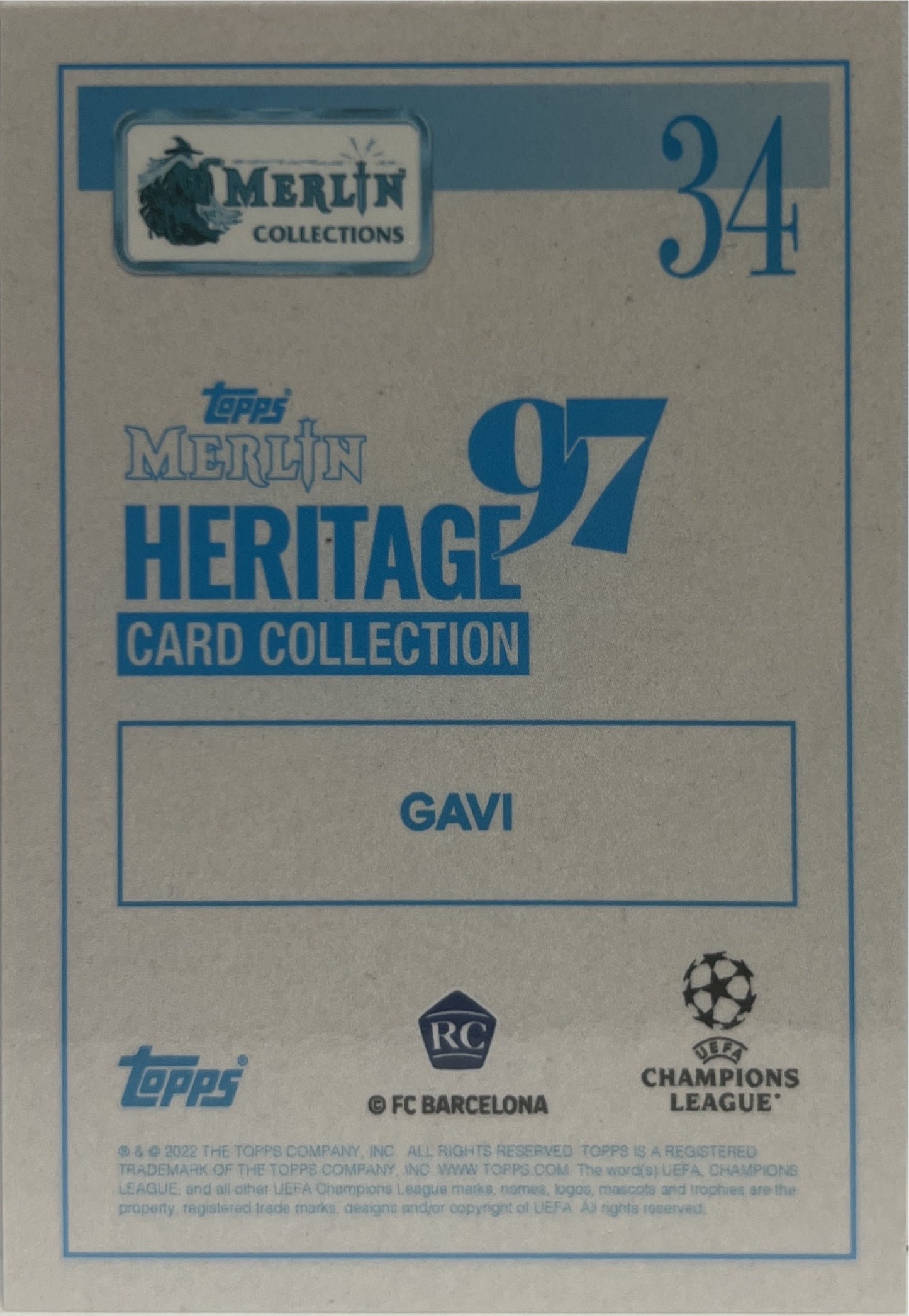 Gavi 15/99 Rookie Topps Merlin Heritage 97 2021/22