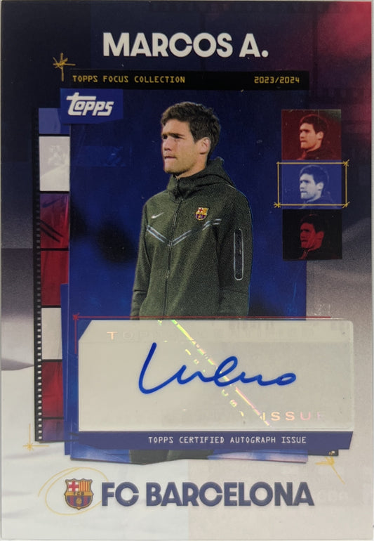Marcos Alonso Autograph Topps Focus Barcelona 2023/24