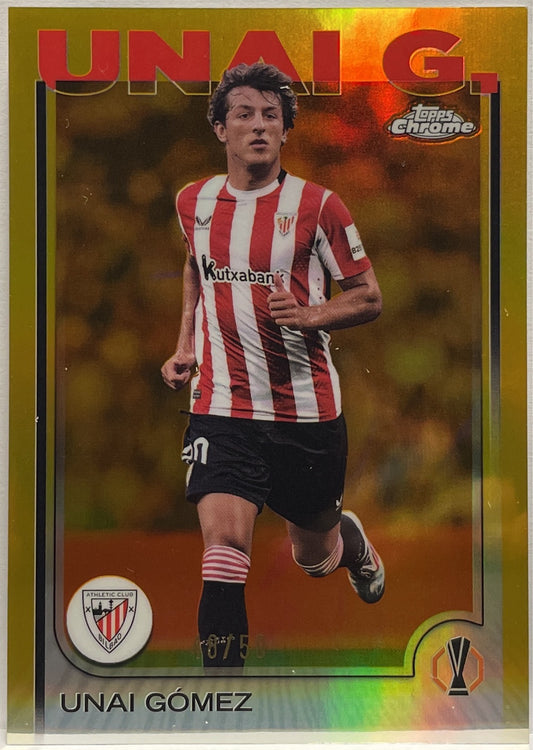 Unai Gomez 48/50 Gold Topps Chrome UCC 2024/25