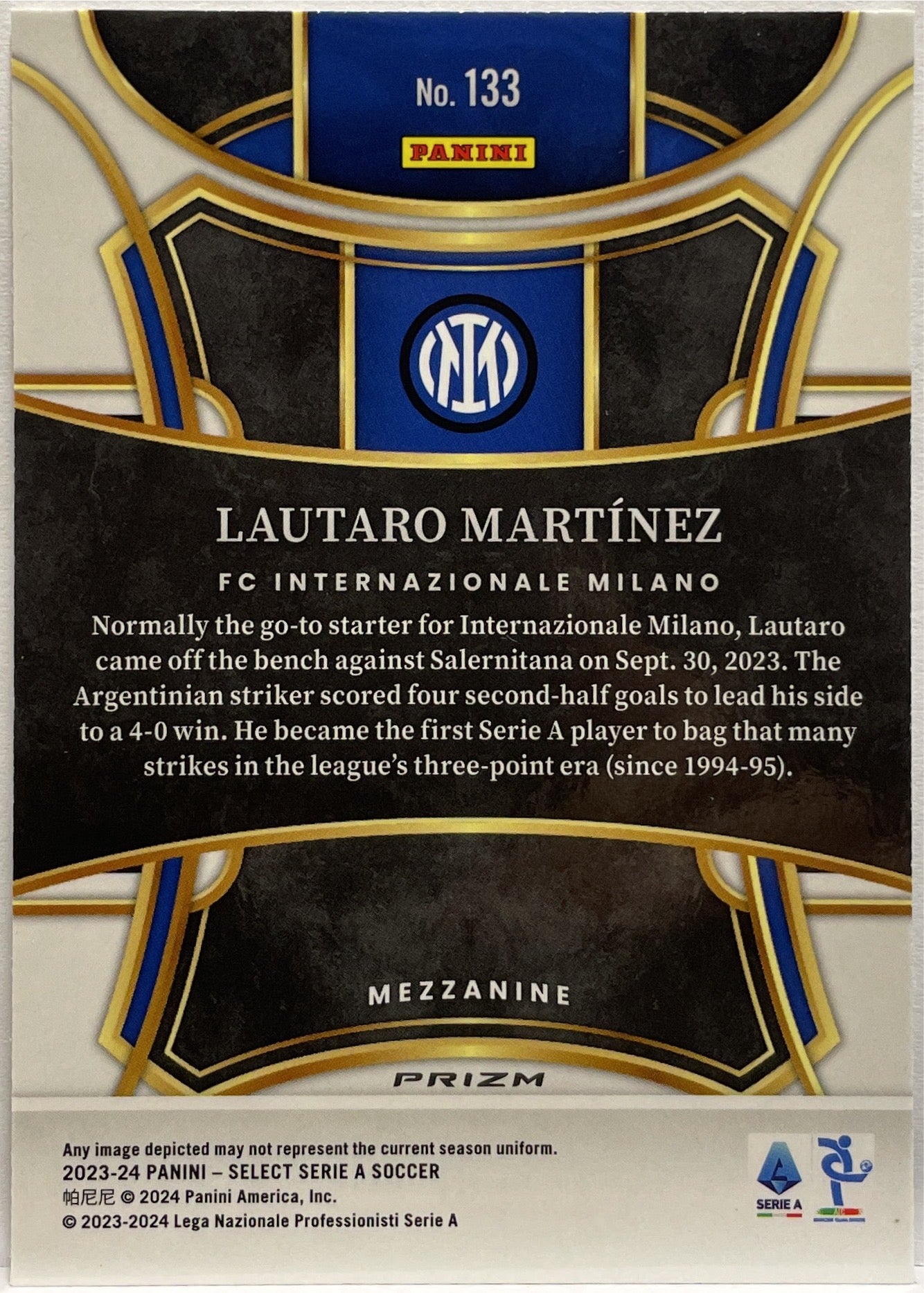 Lautaro Martinez White Sparkle Select Serie A 2023/24