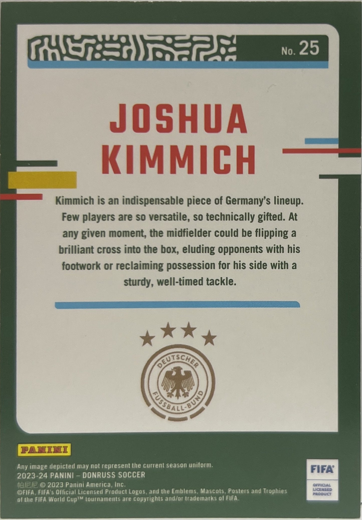 Joshua Kimmich 11/25 Purple Donruss Fifa 2023/24