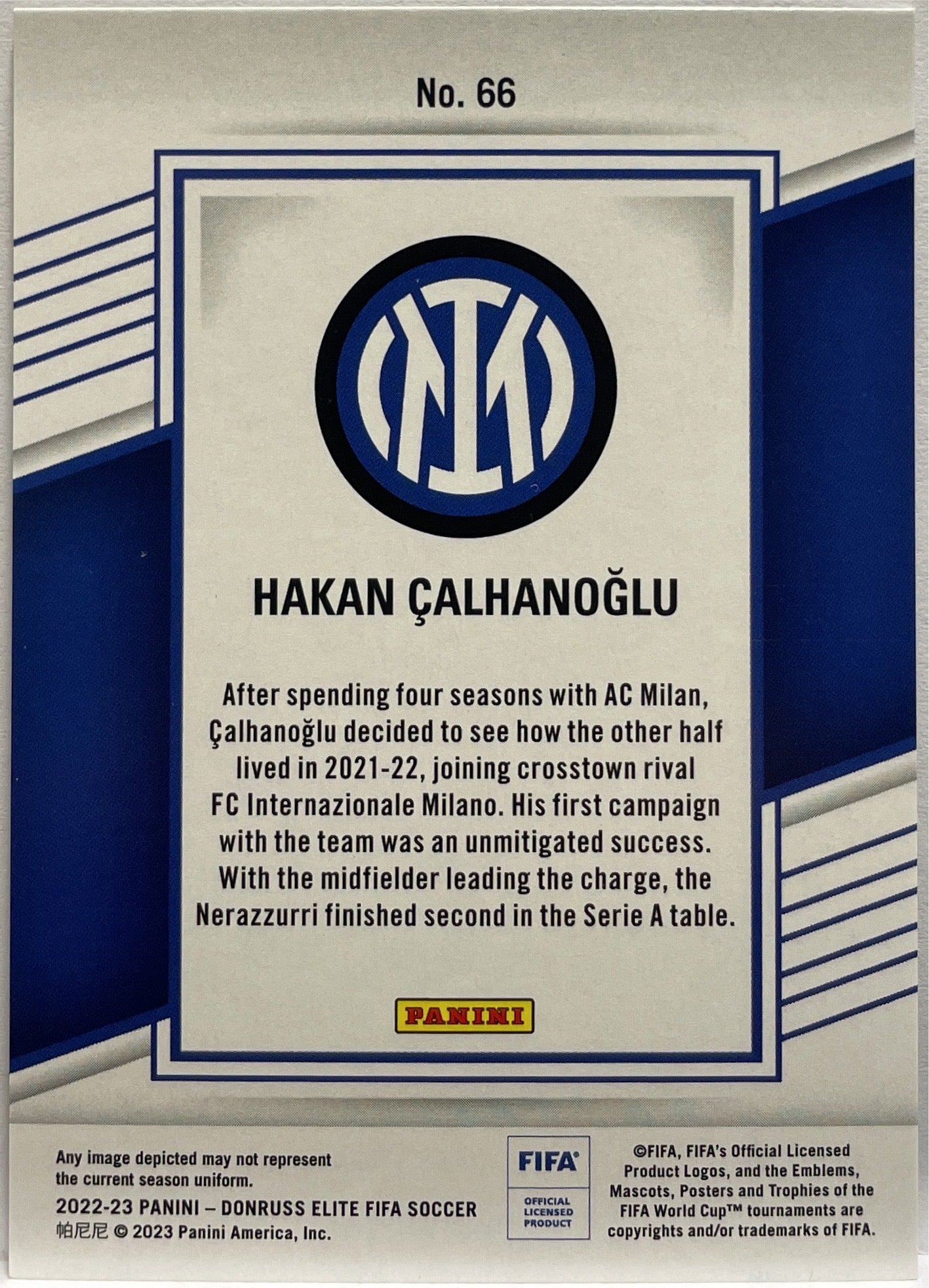 Hakan Calhanoglu 5/5 Green Disco Donruss Elite Fifa 2022/23