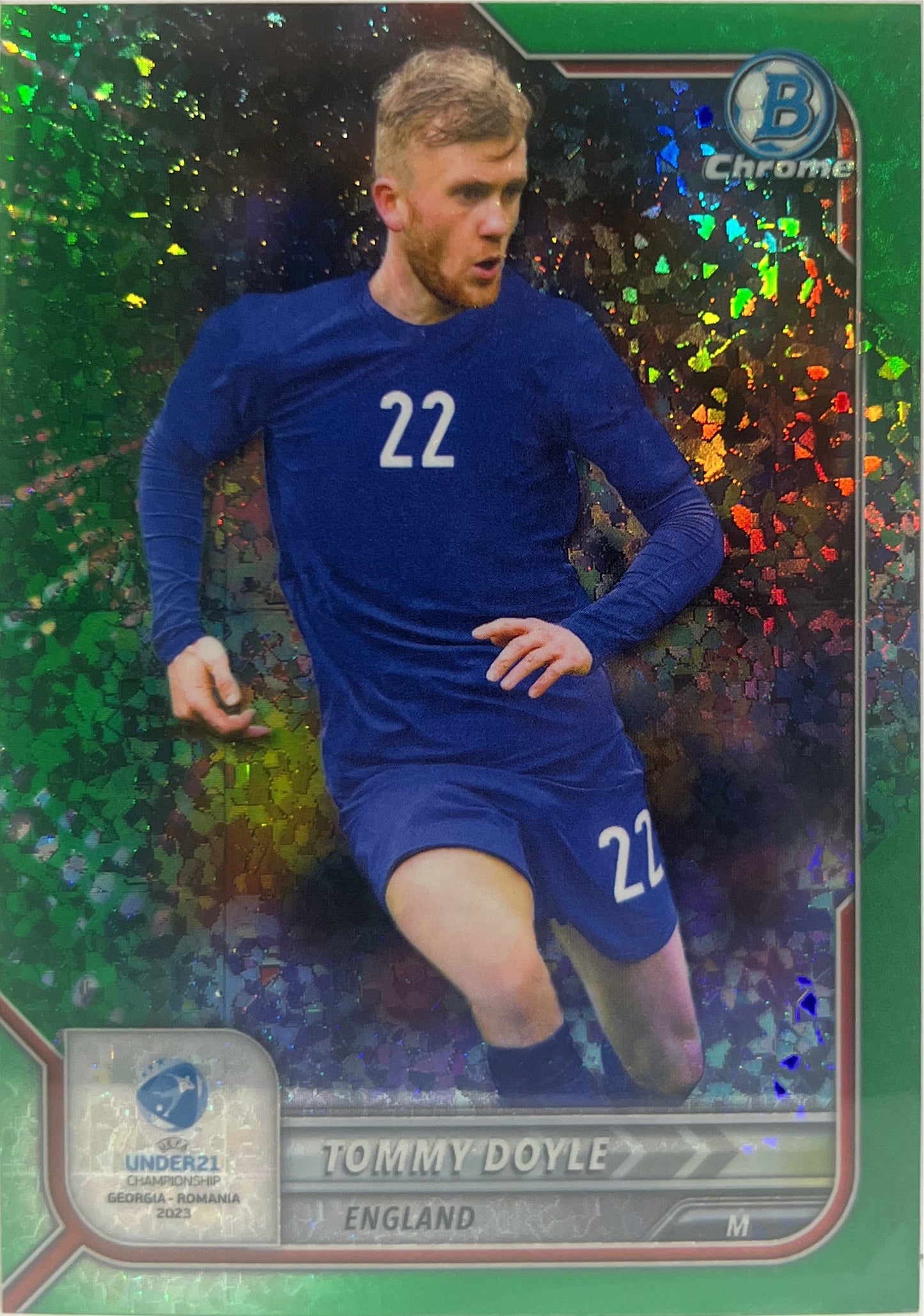 Tommy Doyle 1/99 Green Topps Chrome Bowman Uefa U21 2023