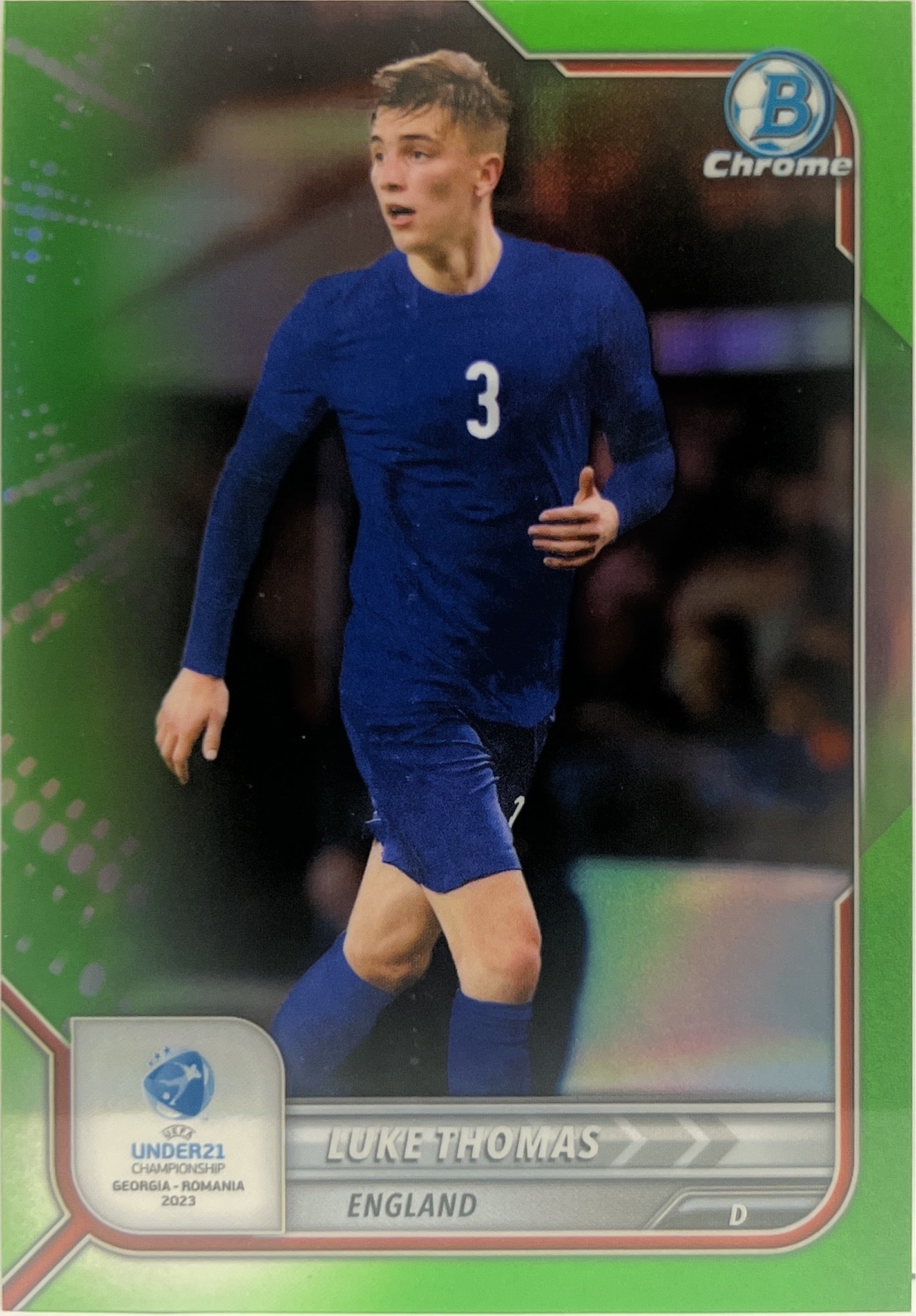 Luke Thomas 38/199 Green Topps Chrome Bowman Uefa U21 2023