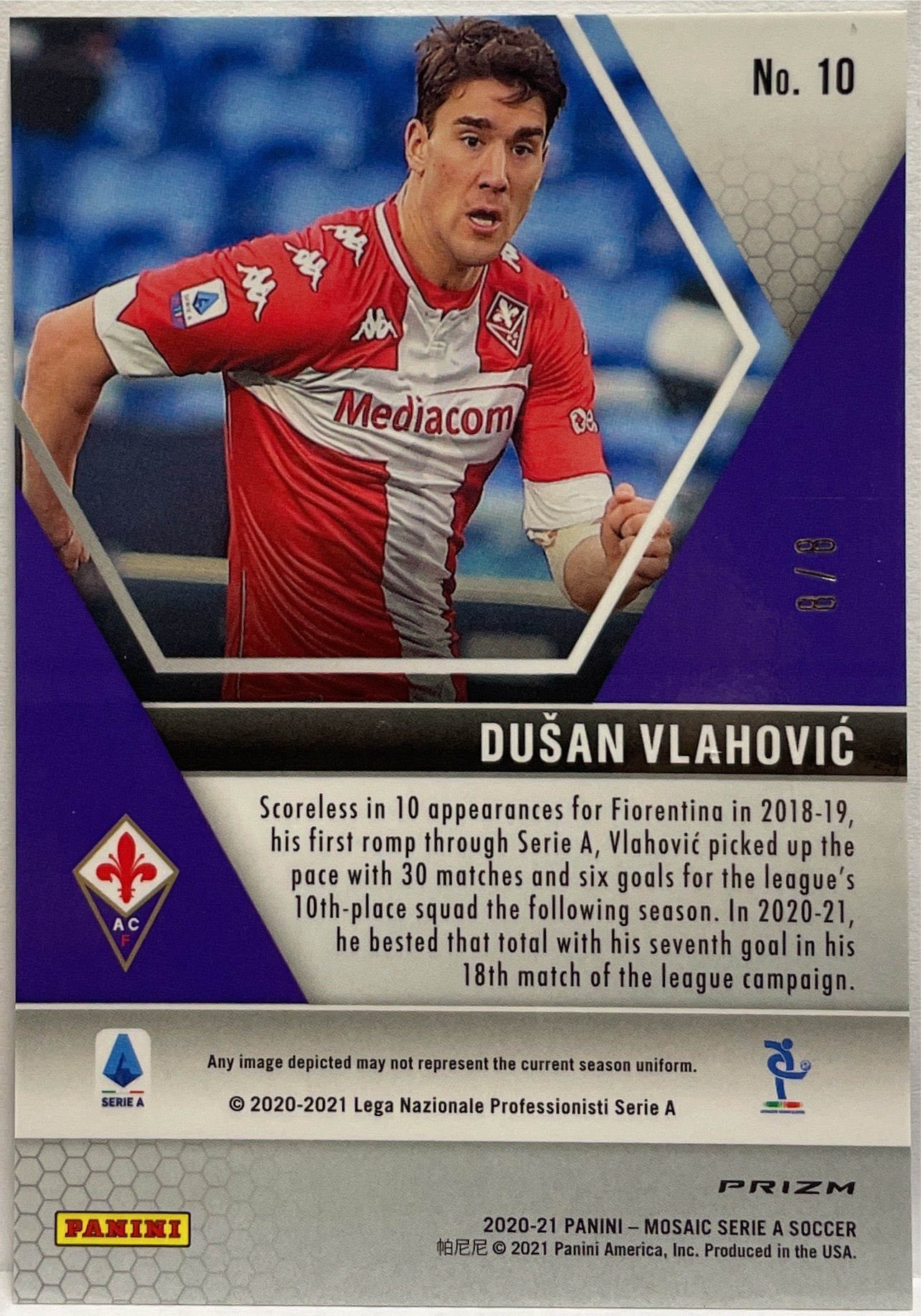 Dusan Vlahovic 8/8 Black & Gold Mosaic Serie A 2020/21