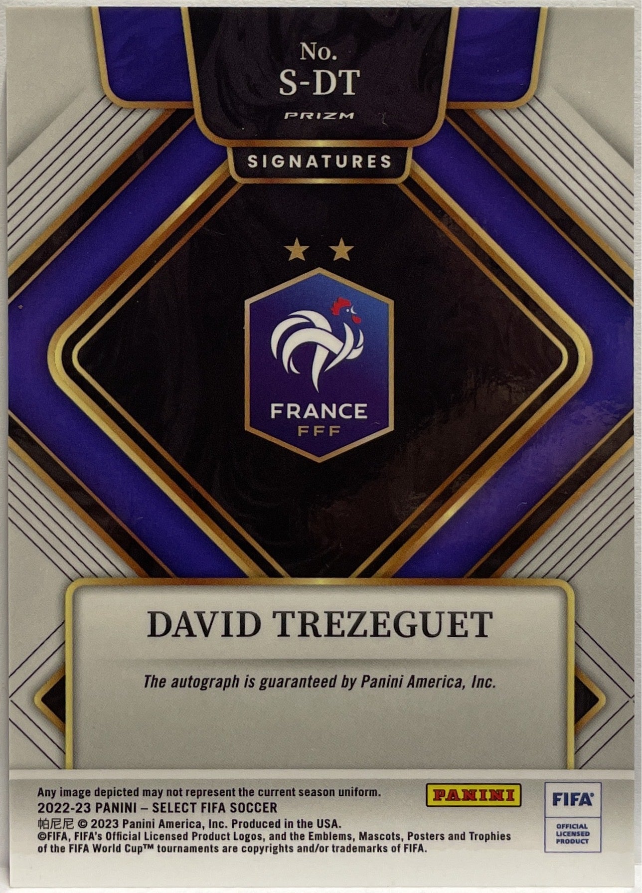 David Trezeguet Autograph Signature Peacock Select Fifa 2022/23
