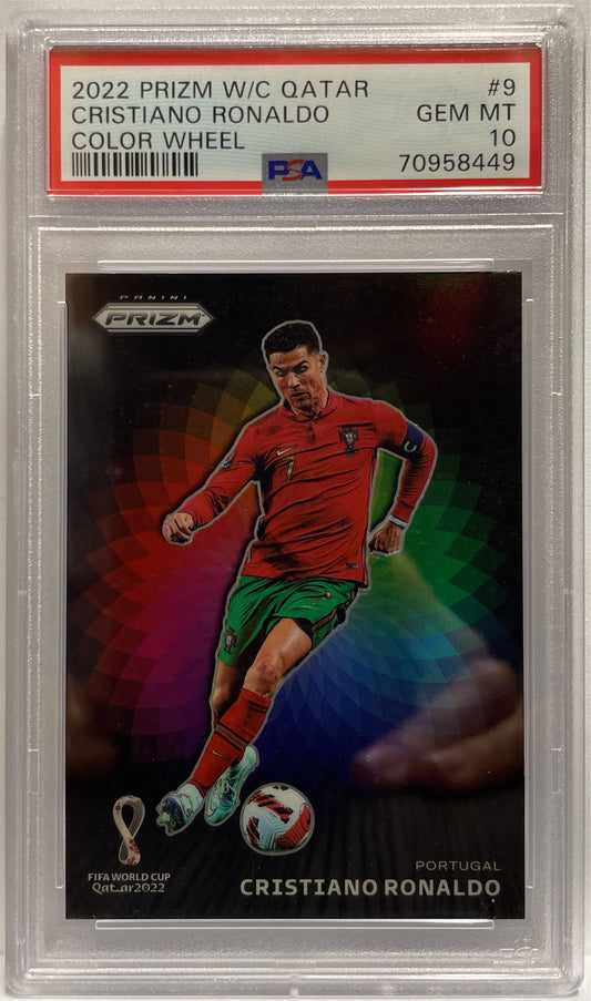 Cristiano Ronaldo Color Wheel Prizm Fifa World Cup 2022 PSA 10