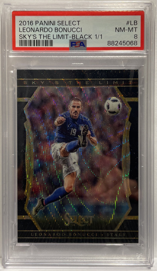 Leonardo Bonucci 1/1 Sky Is The Limit Black One Of One Select Fifa 2016/17 PSA 8