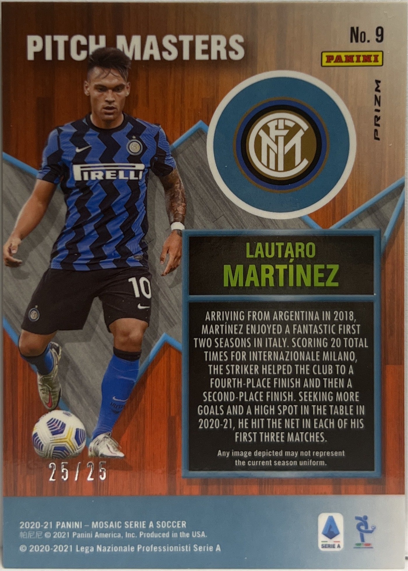 Lautaro Martinez 25/25 Pitch Master White Mosaic Serie A 2020/21