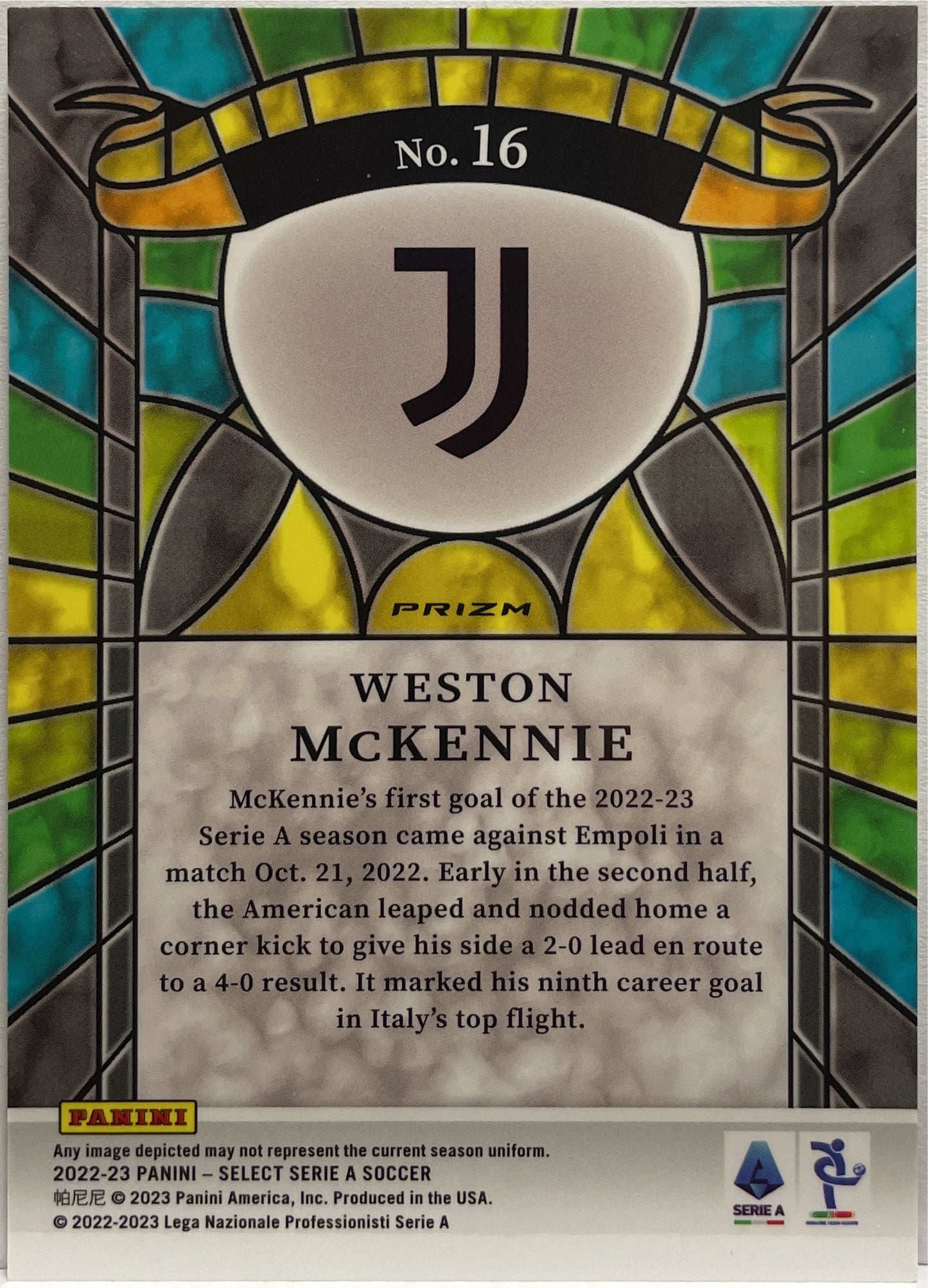 Weston McKennie Stained Glass Select Select Serie A 2022/23