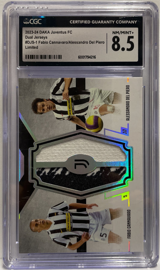 Cannavaro & Del Piero 19/35 Patch Dual Jersey Daka Juventus 2023/24 CGC 8.5