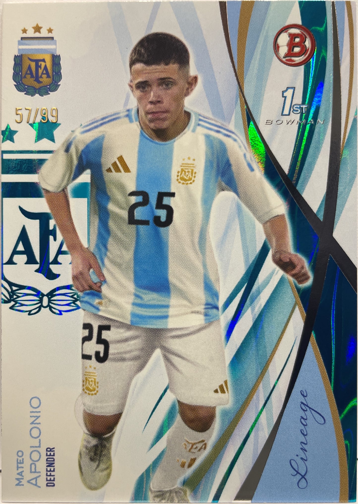 Mateo Apolonio 57/99 1ST Bowman Topps Lineage Argentina 2024