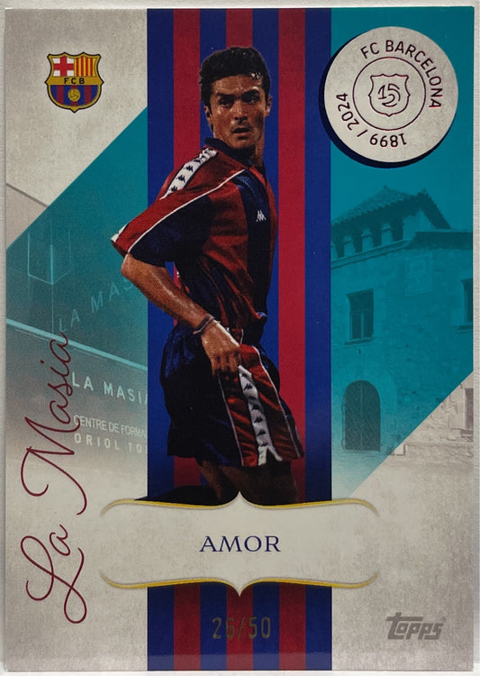 Amor 26/50 La Masia Aqua Topps Barcelona 125 2024/25
