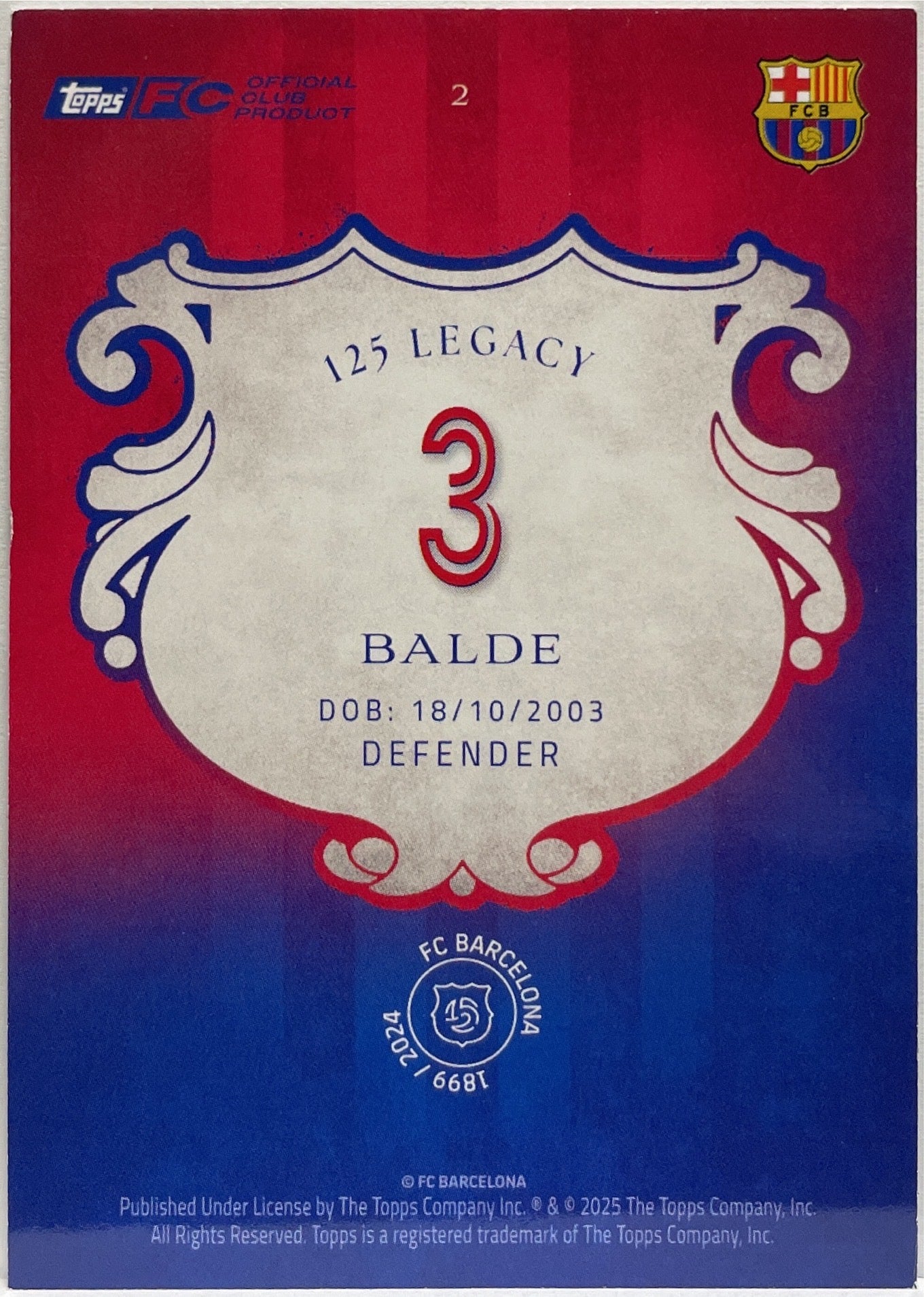Balde 56/150 Green Topps Barcelona 125 2024/25