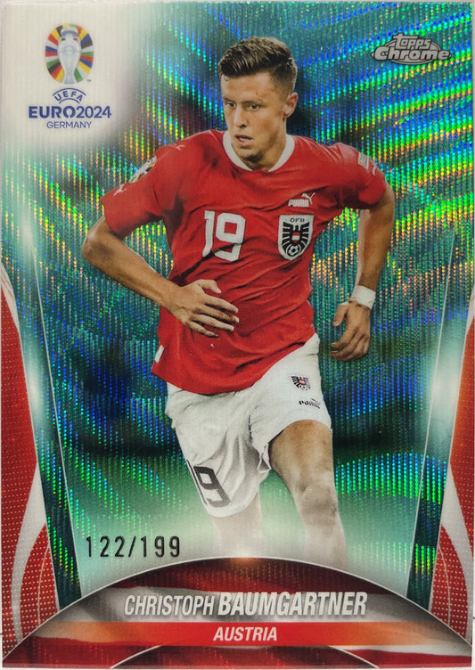 Christoph Baumgartner 122/199 Aqua Wave Topps Chrome Euro 2024