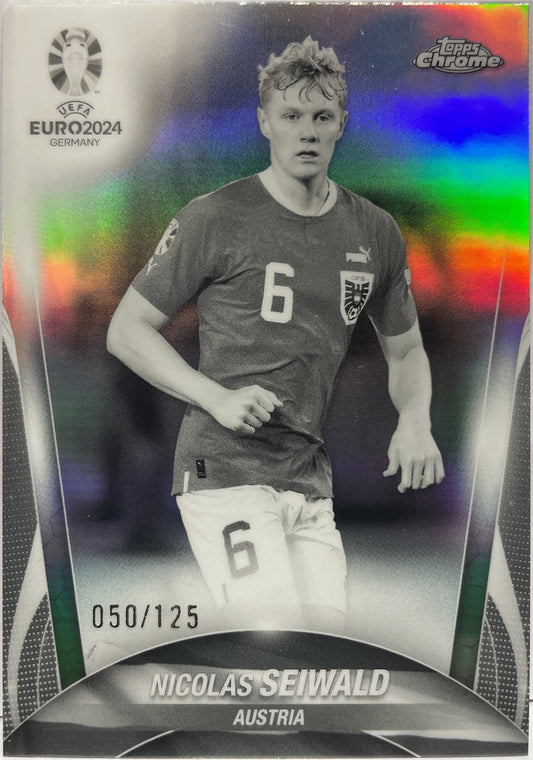 Nicolas Seiwald 50/125 Black & White Topps Chrome Euro 2024