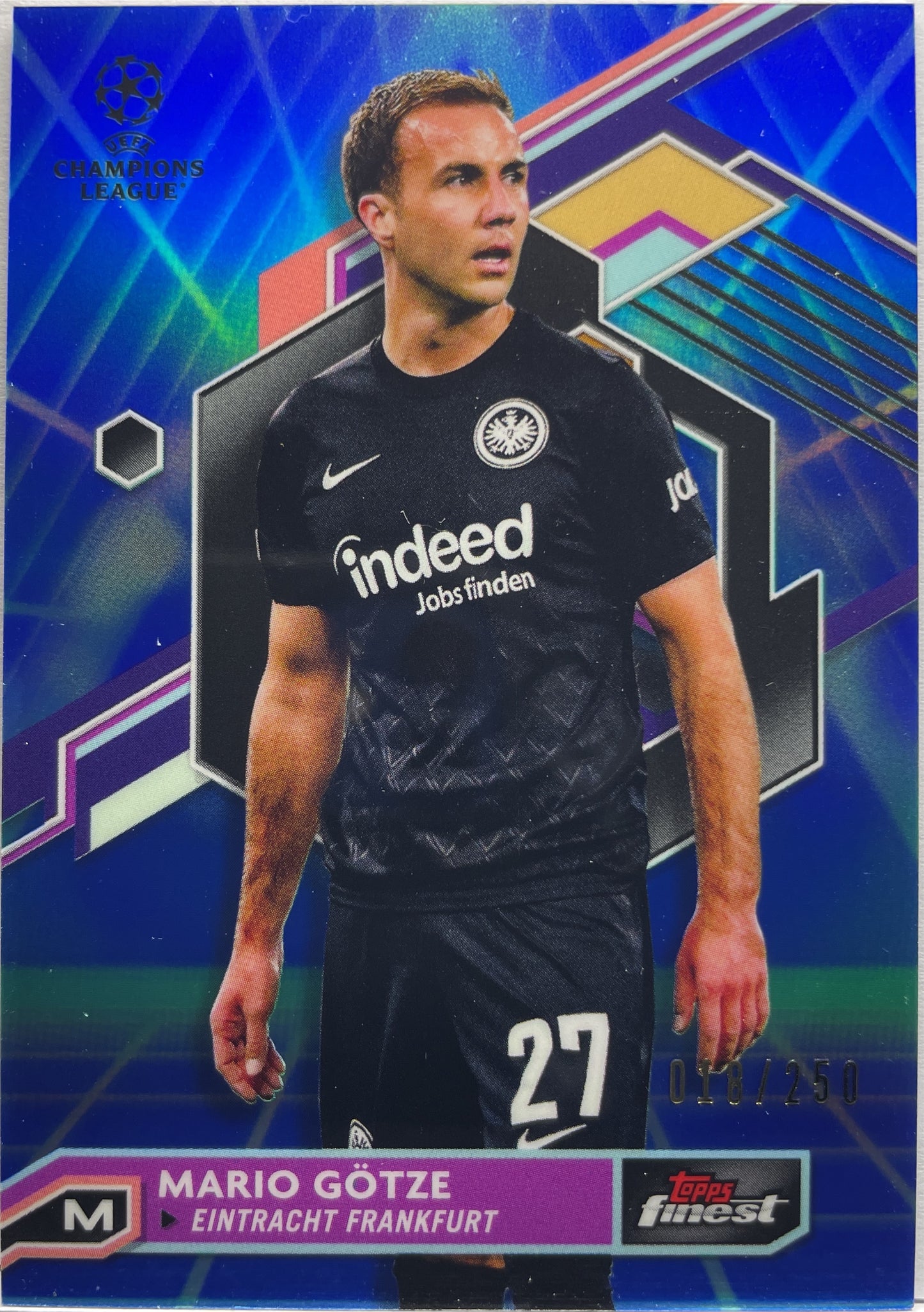 Mario Gotze 18/250 Blue/Aqua Vaporwave Topps Finest Bundesliga 2022/23