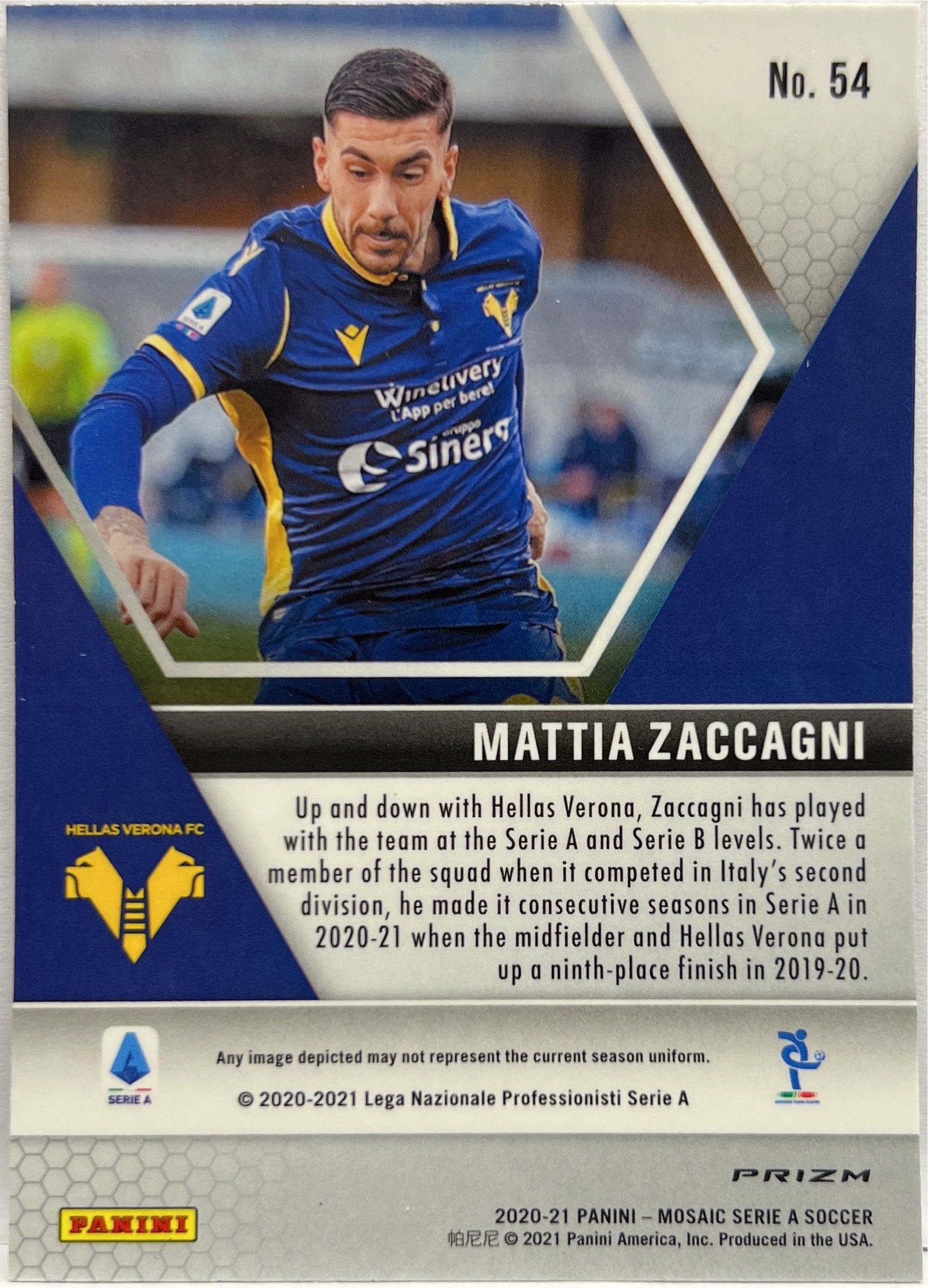 Mattia Zaccagni Rookie Silver Holo Mosaic Serie A 2020/21