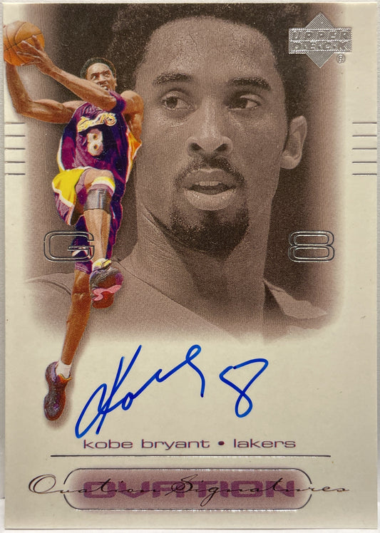 Kobe Bryant Autograph on Card Ovation Upper Deck Basketball NBA 2000