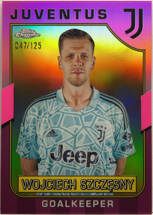 Wojciech Szczesny 47/125 Pink Topps Chrome Juventus 2022/23