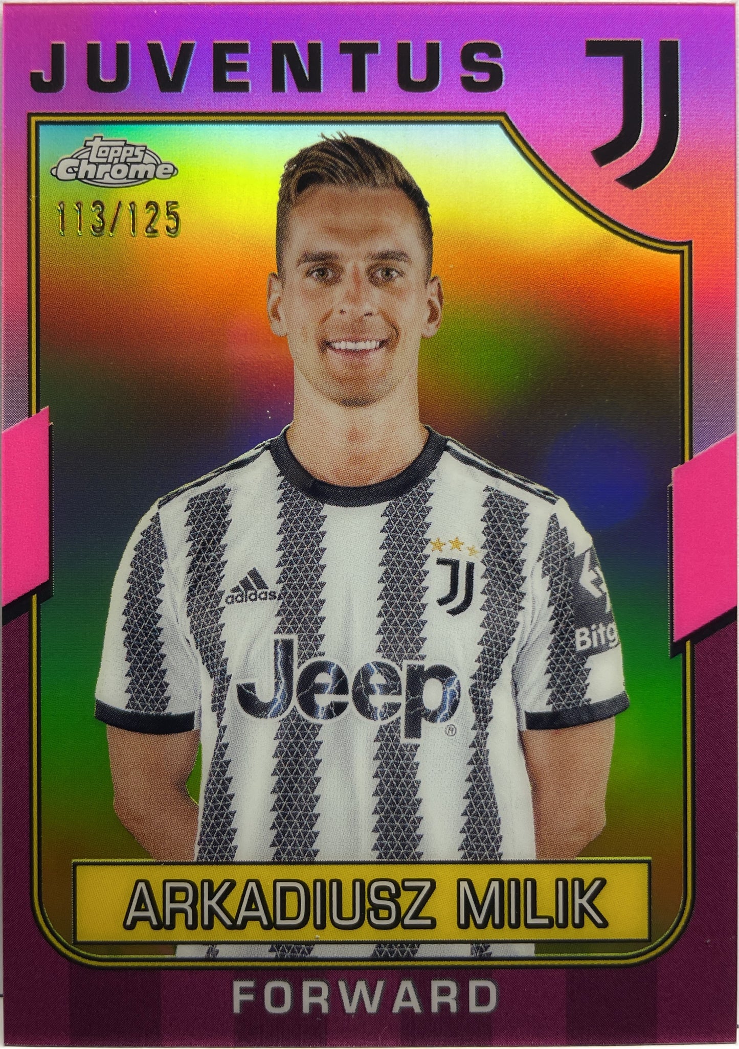 Arkadiusz Milik 113/125 Pink Topps Chrome Juventus 2022/23