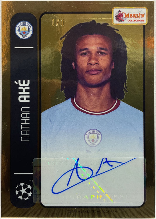 Nathan Ake 1/1 Autograph One Of One Topps Merlin Heritage 98 2021/22