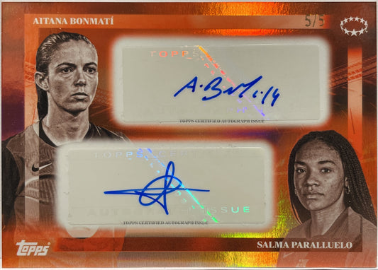 Aitana Bonmati & Salma Paralluelo 5/5 Dual Autograph Topps Simplicidad 2024/25