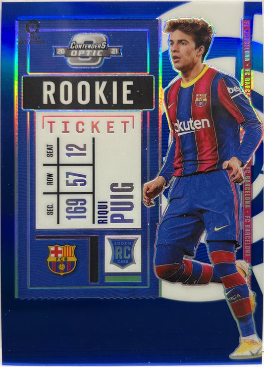 Riqui Puig 40/49 Rookie Ticket Optic Blue Chronicles 2020/21