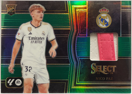 Nico Paz 3/5 Rookie Patch Green Select La Liga 2023/24