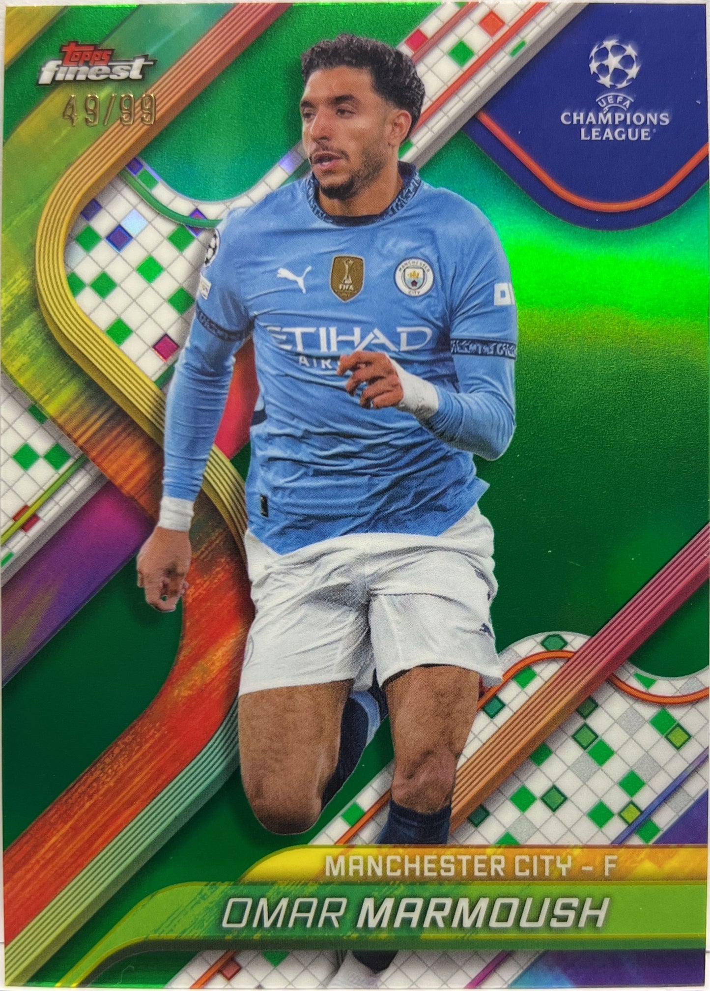 Omar Marmoush 49/99 Green Topps Finest UCC 2024/25