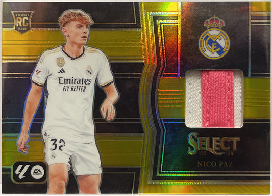 Nico Paz 2/10 Rookie Patch Gold Select La Liga 2023/24