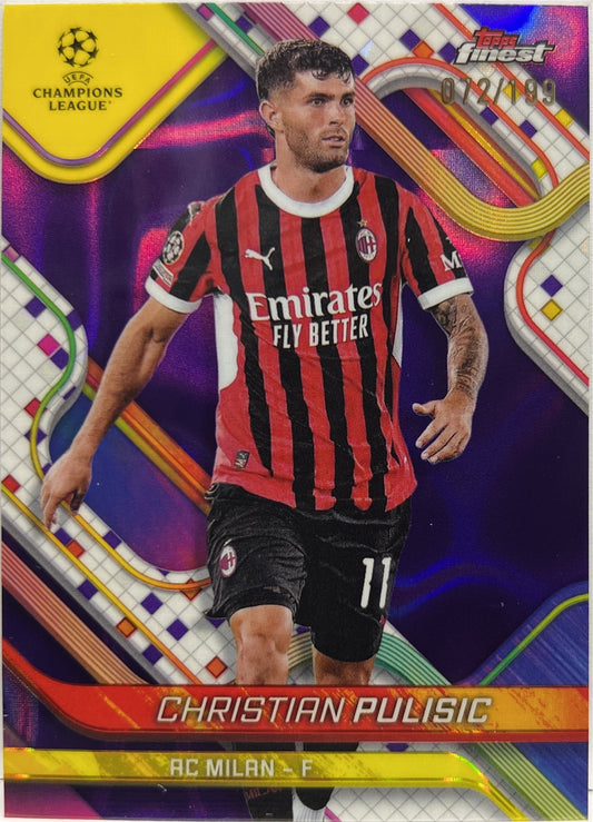 Christian Pulisic 72/199 Purple Lava Topps Finest UCC 2024/25