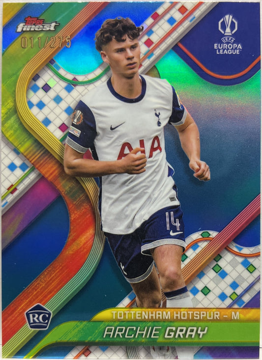 Archie Gray 11/275 Rookie Sky Blue Topps Finest UCC 2024/25