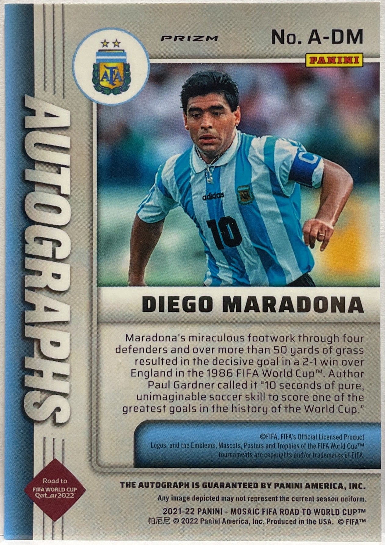 Diego Maradona Autograph Mosaic Road To Qatar 2022