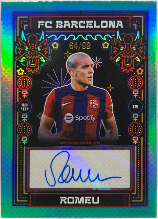 Oriol Romeu 64/99 Autograph Topps Barcelona Year Of The Dragon 2023/24