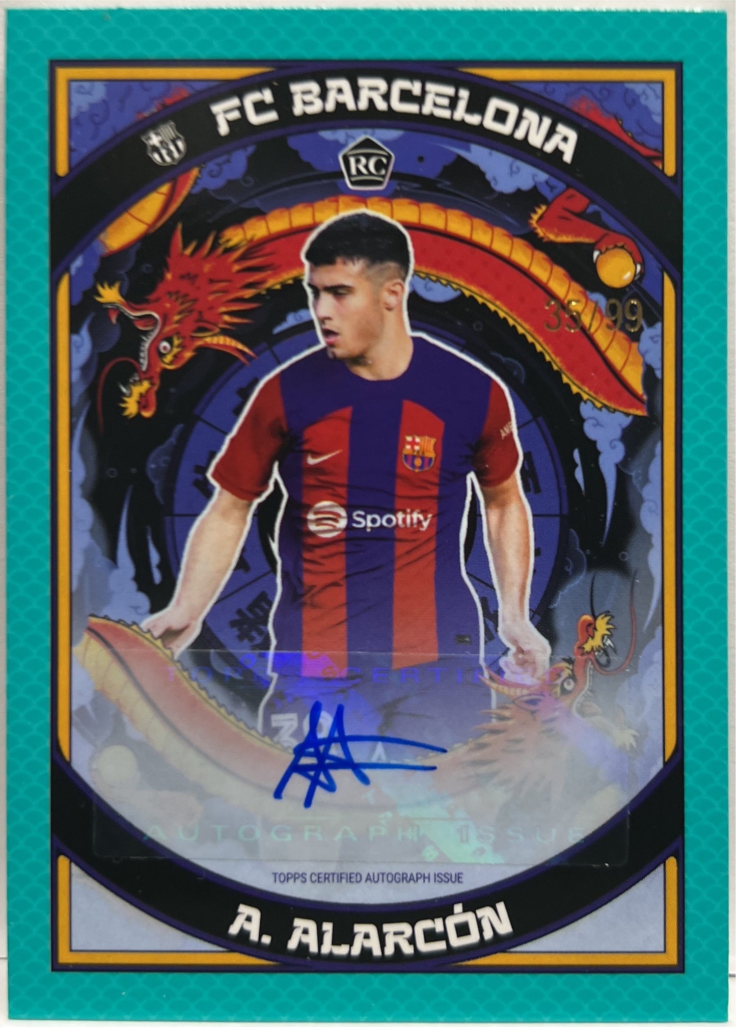 Angel Alarcon 35/99 Rookie Autograph Topps Barcelona Year Of The Dragon 2023/24