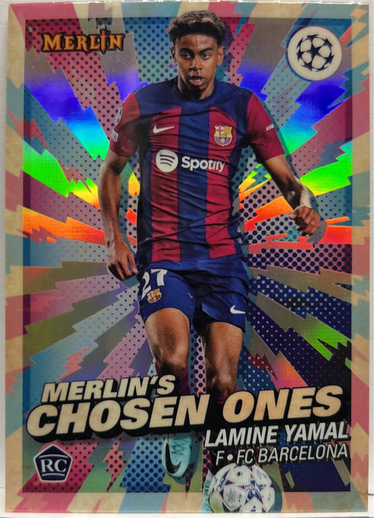 Lamine Yamal Rookie Merlin's Chosen Ones Topps Chrome Merlin UCC 2023/24