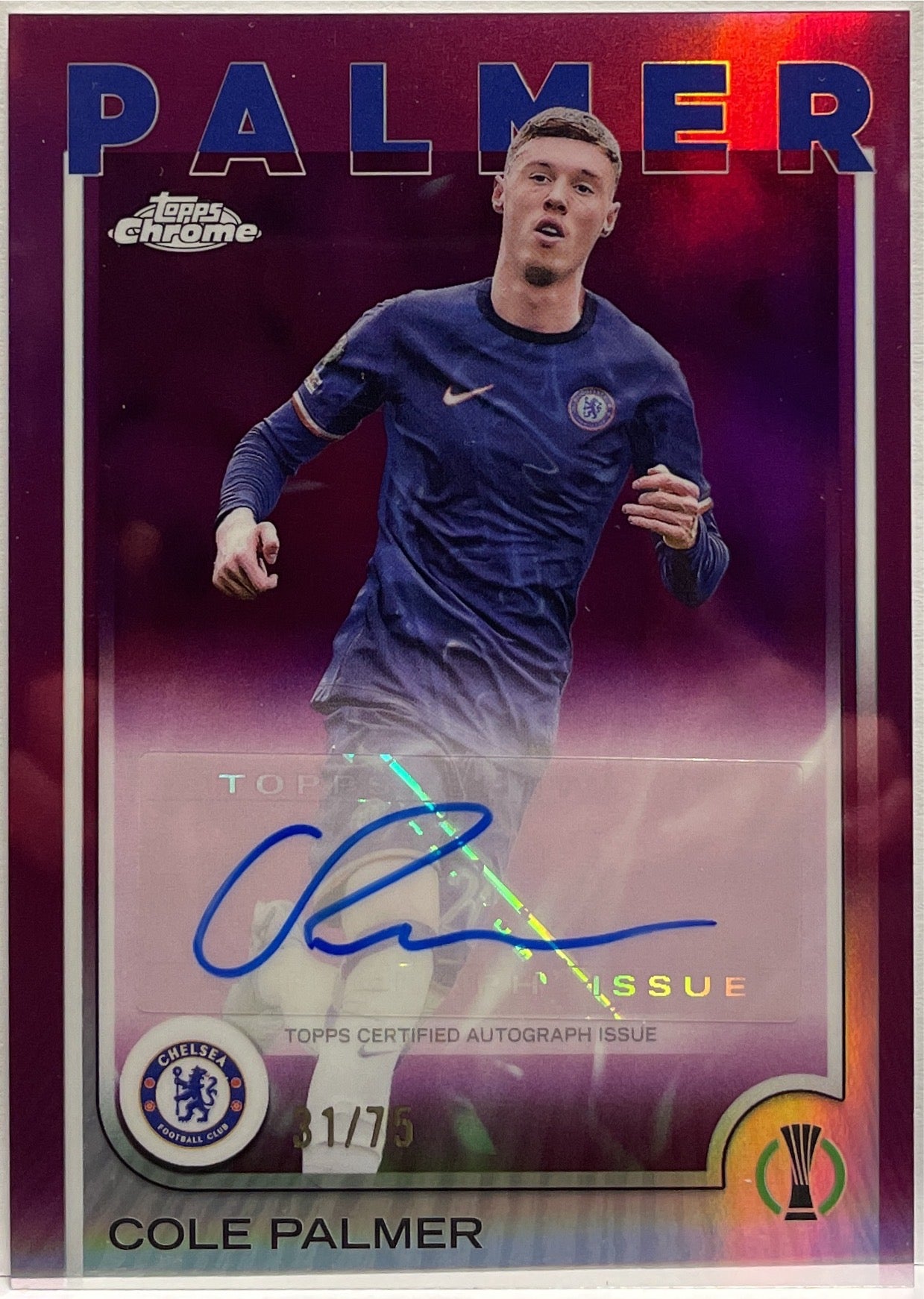 Cole Palmer 31/75 Autograph Magenta Topps Chrome UCC 2024/25