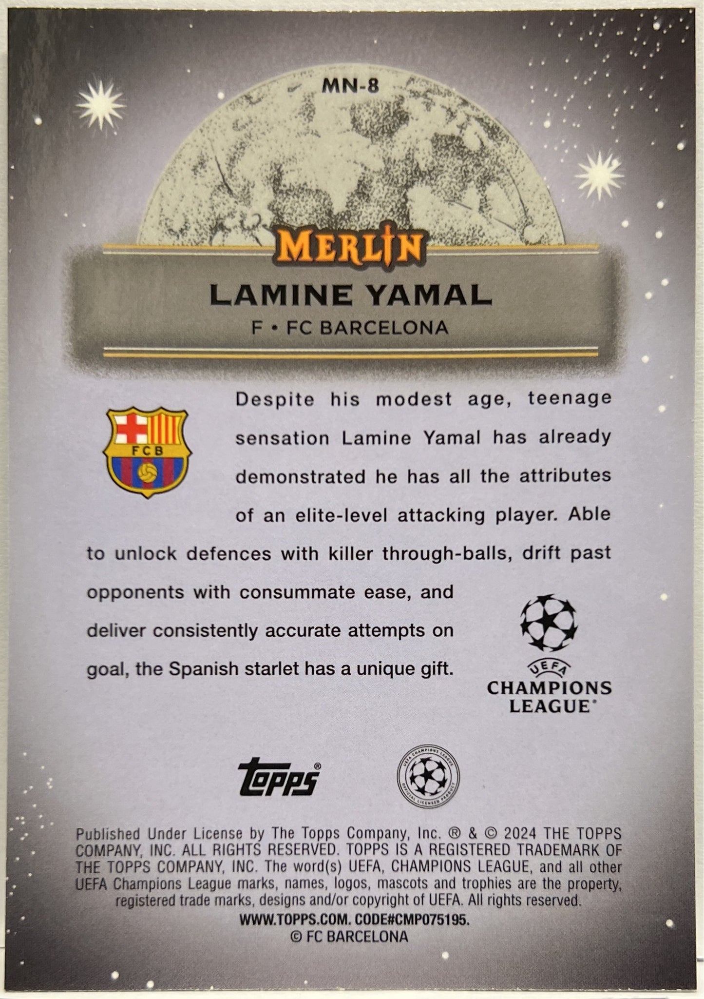 Lamine Yamal Rookie Mystic Nights Topps Chrome Merlin UCC 2023/24