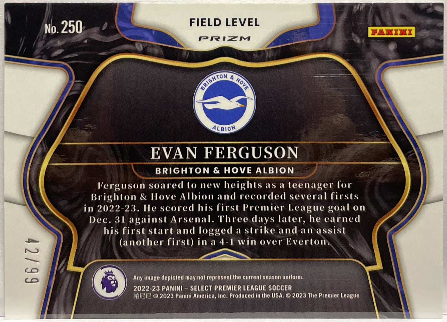 Evan Ferguson 42/99 Rookie Field Level Select Premier League 2022/23