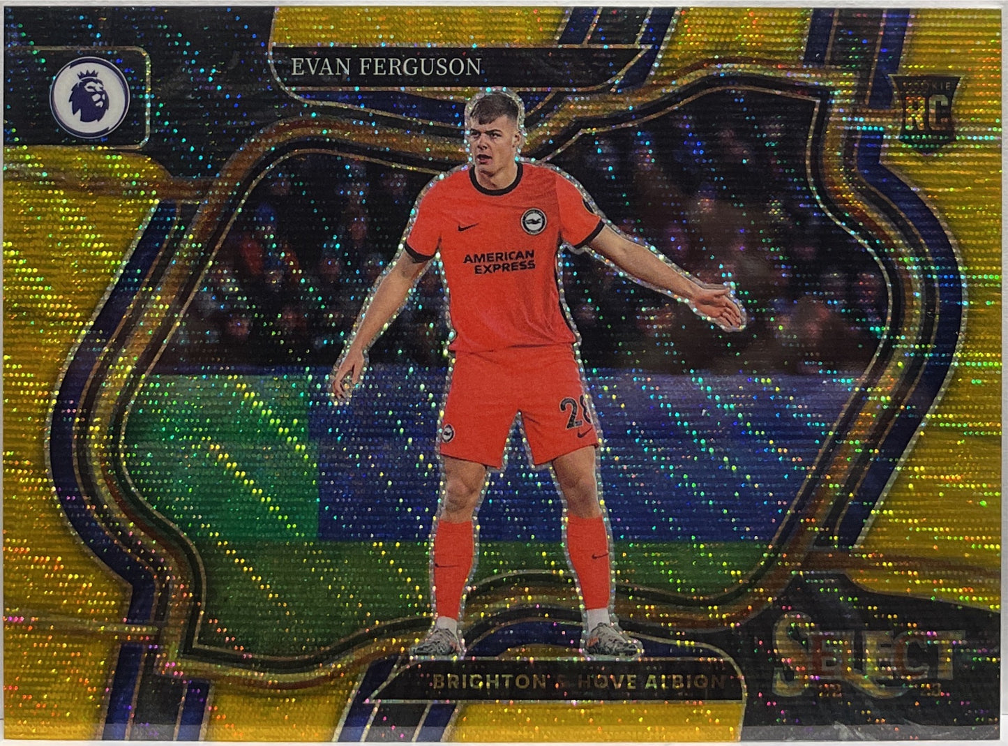 Evan Ferguson 2/10 Rookie Field Level Gold Wave Select Premier League 2022/23