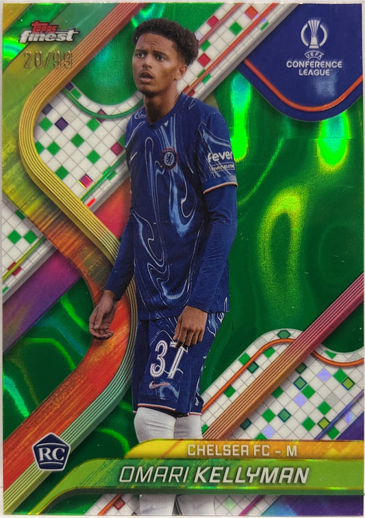 Omari Kellyman 20/99 Rookie Green Lava Topps Finest UCC 2024/25