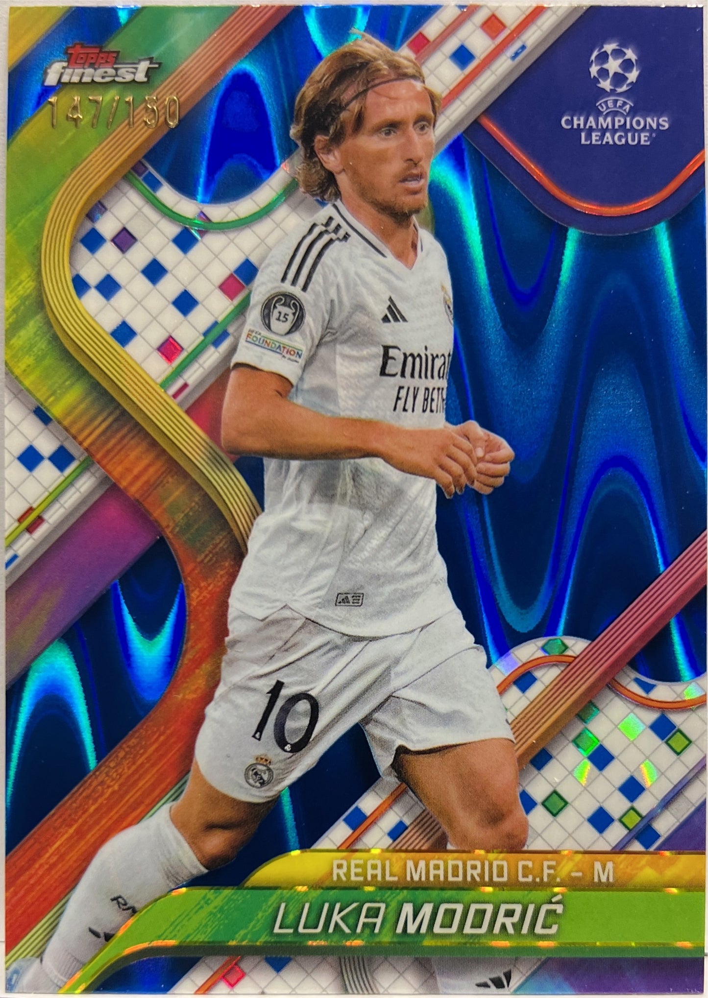 Luka Modric 147/150 Blue Raywave Topps Finest UCC 2024/25