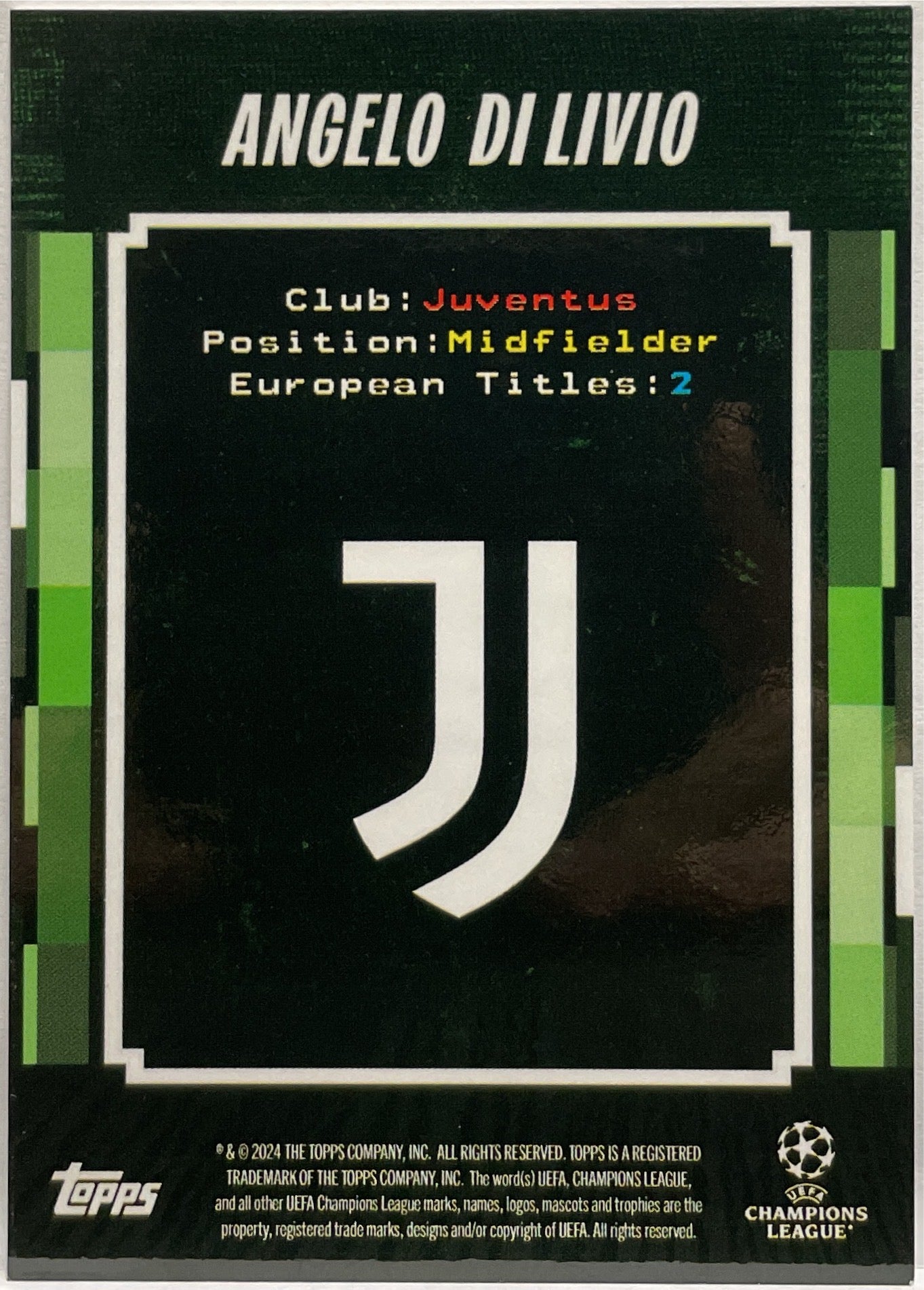 Angelo Di Livio 61/99 Terrace Heroes Green Topps Decades 2024/25