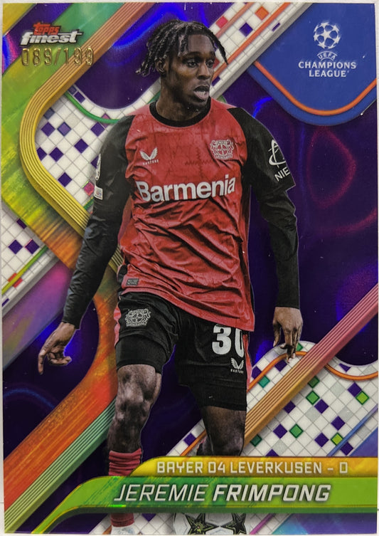 Jeremie Frimpong 89/199 Purple Lava Topps Finest UCC 2024/25