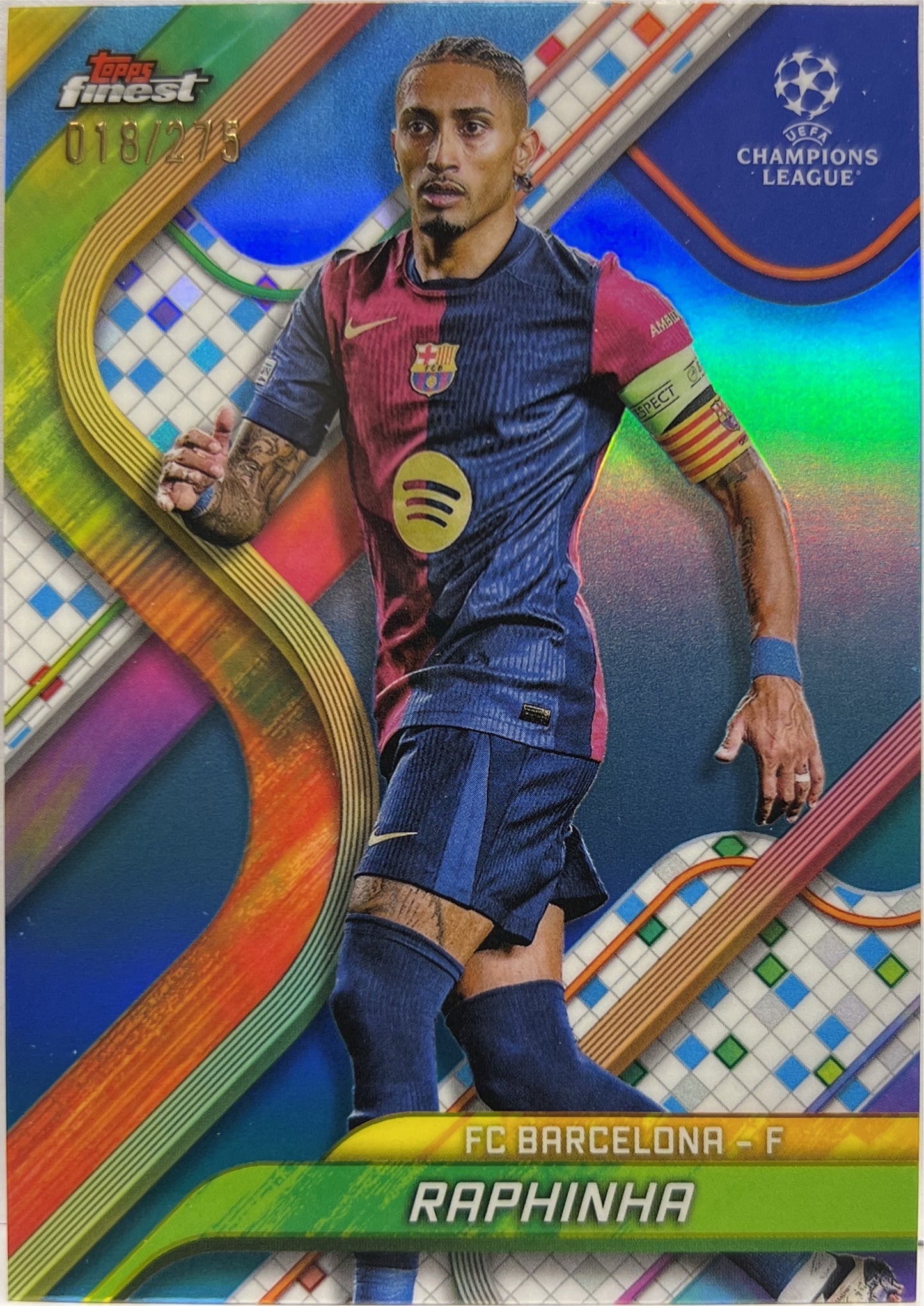 Raphinha 18/275 Sky Blue Topps Finest UCC 2024/25